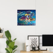 TANZEN IN DER NACHT Karneval Tänzer İn Mondlicht Poster (Heimbüro)