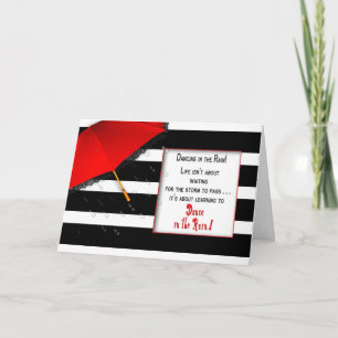 Tanzen in die Regen-Tasse - Ermutigung Karte