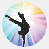 Tanzen in Farbklebern Runder Aufkleber (Vorderseite)