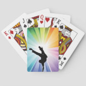 Tanzen in Farbtanzbewegungen, die Karten spielen Spielkarten (Rückseite)