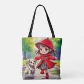 Tanzen in Regen-Chibi Art Tasche (Rückseite)