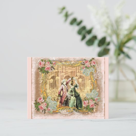 Tanzen in Versailles Postkarte (Stehend Vorderseite)