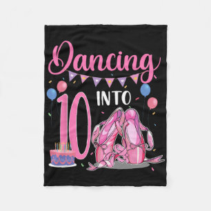 Tanzen ins 10. Geburtstag Ballerina Ballett 10 Jah Fleecedecke