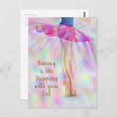 Tanzen ist wie träumen mit Ihrem Feet-Angebot Postkarte (Vorne/Hinten)