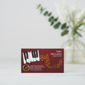 Tanzen Ivory Piano Gold Musiknote Visitenkarte (Stehend Vorderseite)
