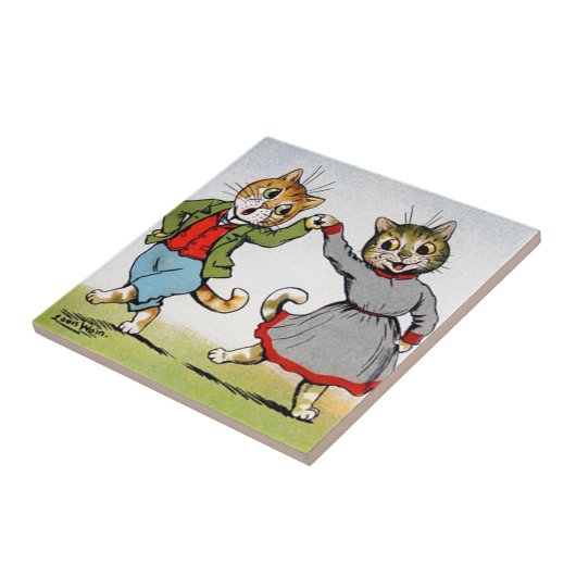 Tanzen-Katzen Fliese (Seite)