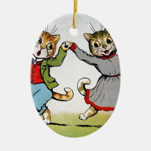 Tanzen-Katzen Keramik Ornament