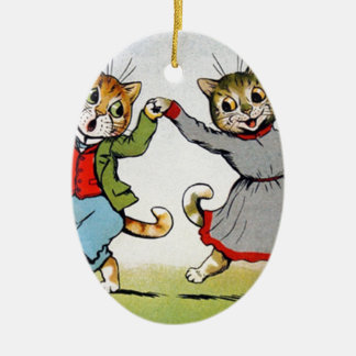 Tanzen-Katzen Keramik Ornament