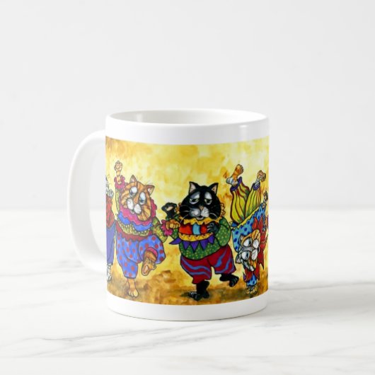 Tanzen-Katzen-Tasse Kaffeetasse (Vorderseite Links)