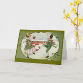 Tanzen-Kobold-Vintager St Patrick Tag Karte (Gelbe Blume)