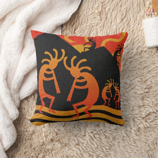 Tanzen Kokopelli Wüste Südwestdesign Kissen (Decke)