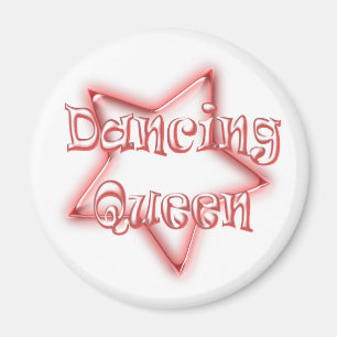 Tanzen-Königin-Mädchen-rosa Kühlschrankmagnet