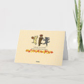 Tanzen-Labrador-Trio-Erntedank Feiertagskarte (Rückseite)