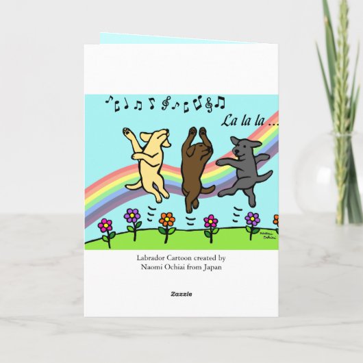 Tanzen Labradors an der Regenbogen-Brücke Karte (Rückseite)