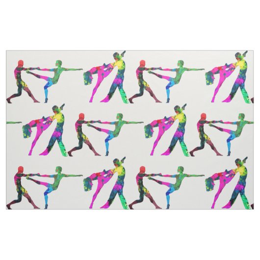 Tanzen-Leute-abstraktes Farbgewebe Stoff (Fat Quarter (45,7 x 55,9 cm))