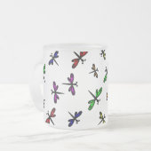 Tanzen-Libellen-Kaffee-Tasse Mattglastasse (Vorderseite Links)
