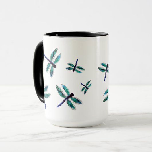 Tanzen-Libellen-Kunst Tasse (Vorderseite Links)