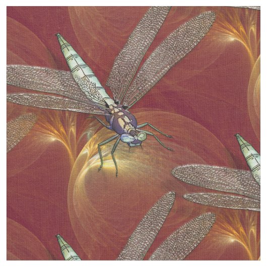 Tanzen-Libellen Stoff (Nahaufnahme)