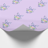 Tanzen Lila Osterhase Geschenkpapier (Ecke)