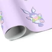 Tanzen Lila Osterhase Geschenkpapier (Rolleneckpunkt)