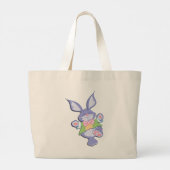 Tanzen Lila Osterhase Minze Jumbo Stoffbeutel (Rückseite)
