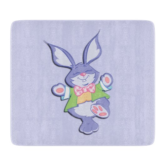 Tanzen Lila Osterhase Schneidebrett (Vorderseite)