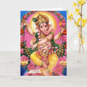 Tanzen-Lord Ganesha Karte (Gelbe Blume)