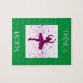 TANZEN Mädchen Rätsel mit personalisiertem Namen. Puzzle (Horizontal)