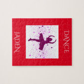 TANZEN Mädchen Rätsel mit personalisiertem Namen. Puzzle (Horizontal)