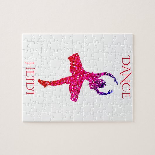 TANZEN Mädchen Rätsel mit personalisiertem Namen. Puzzle (Horizontal)