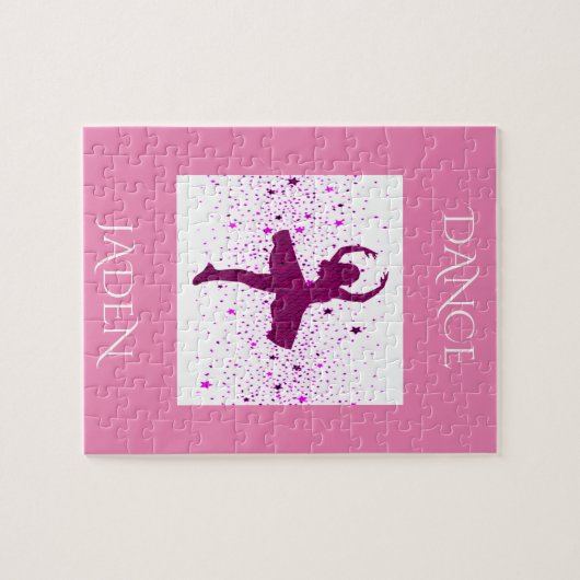 TANZEN Mädchen Rätsel mit personalisiertem Namen. Puzzle (Horizontal)