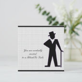 Tanzen-Mann-Silhouette völlig kundengerecht Einladung (Stehend Vorderseite)