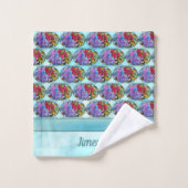 Tanzen mit Blume & Schmetterlingen PV01 Badhandtuch Set (Waschlappen)