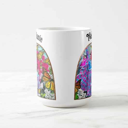 Tanzen mit Blume & Schmetterlingen PV01 Kaffeetasse (Mittel)