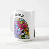 Tanzen mit Blume & Schmetterlingen PV01 Kaffeetasse (Vorderseite Links)