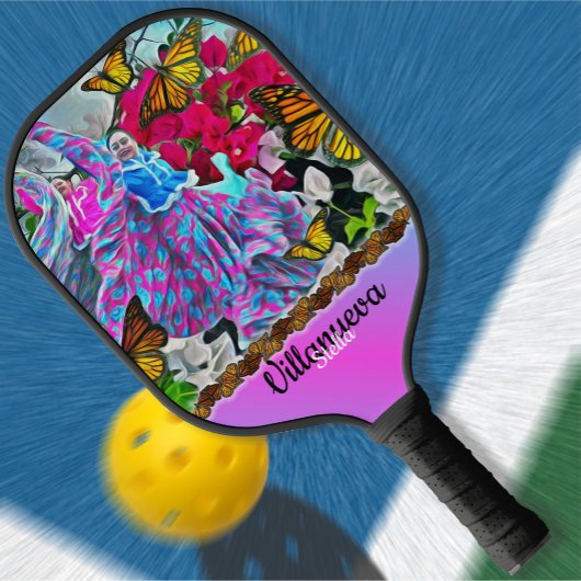 Tanzen mit Blume & Schmetterlingen PV01 Pickleball Schläger