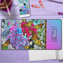 Tanzen mit Blume & Schmetterlingen PV01 Schreibtischunterlage