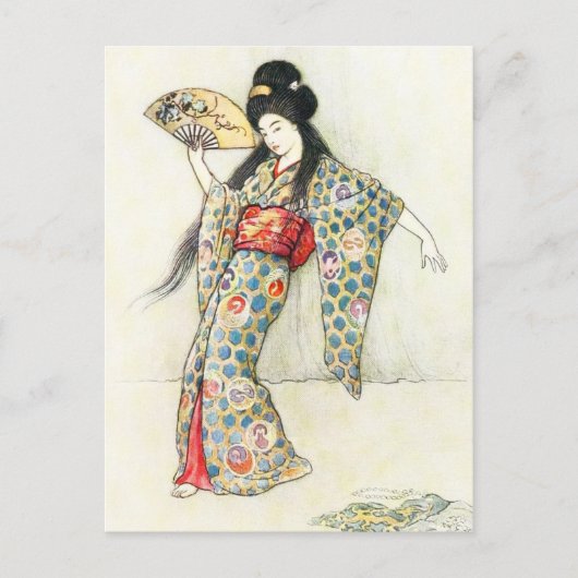 Tanzen mit dem goldenen Kamm Postkarte (Vorderseite)