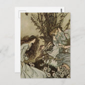 "Tanzen mit den Fairies" von Arthur Rackham Postkarte (Vorne/Hinten)