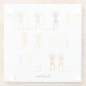 Tanzen mit Farben Weiblich Kaleidoskop Glasuntersetzer (Rückseite)