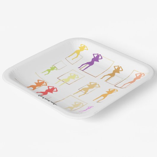 Tanzen mit Farben Weiblich Kaleidoskop Pappteller (Gewinkelt)