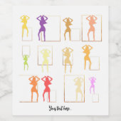 Tanzen mit Farben Weiblich Kaleidoskop Weinetikett (Einzelnes Label)