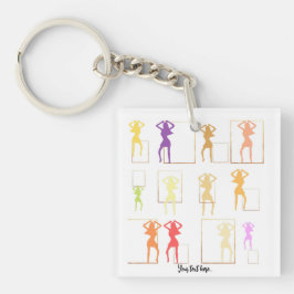 Tanzen mit Farben Weibliche Kaleidoskop Schlüssela Schlüsselanhänger