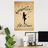 Tanzen mit hoher Stufe nach Maß für die Musik Poster (Heimbüro)