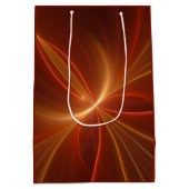 Tanzen mit moderner Abstrakter Fraktal Kunst Mittlere Geschenktüte (Rückseite)