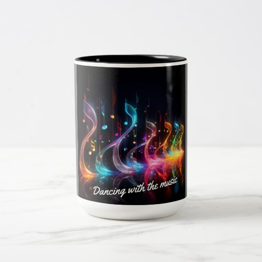 Tanzen mit Musik Zweifarbige Tasse (Mittel)
