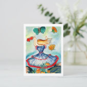 Tanzen mit Schmetterlingen Postkarte (Stehend Vorderseite)