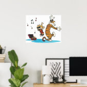Tanzen mit Vinyl Phonograph Niedlich Hobbes Artwor Poster (Heimbüro)