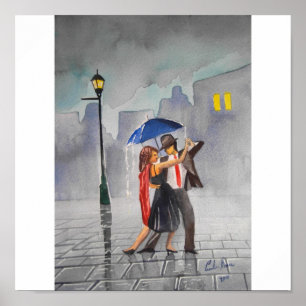 TANZEN-PAAR-REGENSCHIRM POSTER