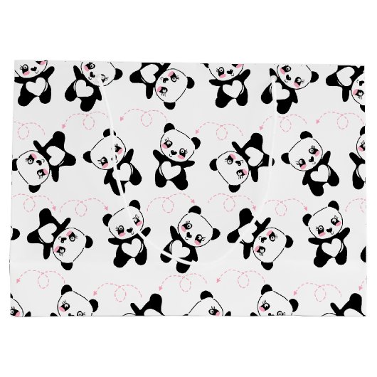 Tanzen-Panda Große Geschenktüte (Rückseite)